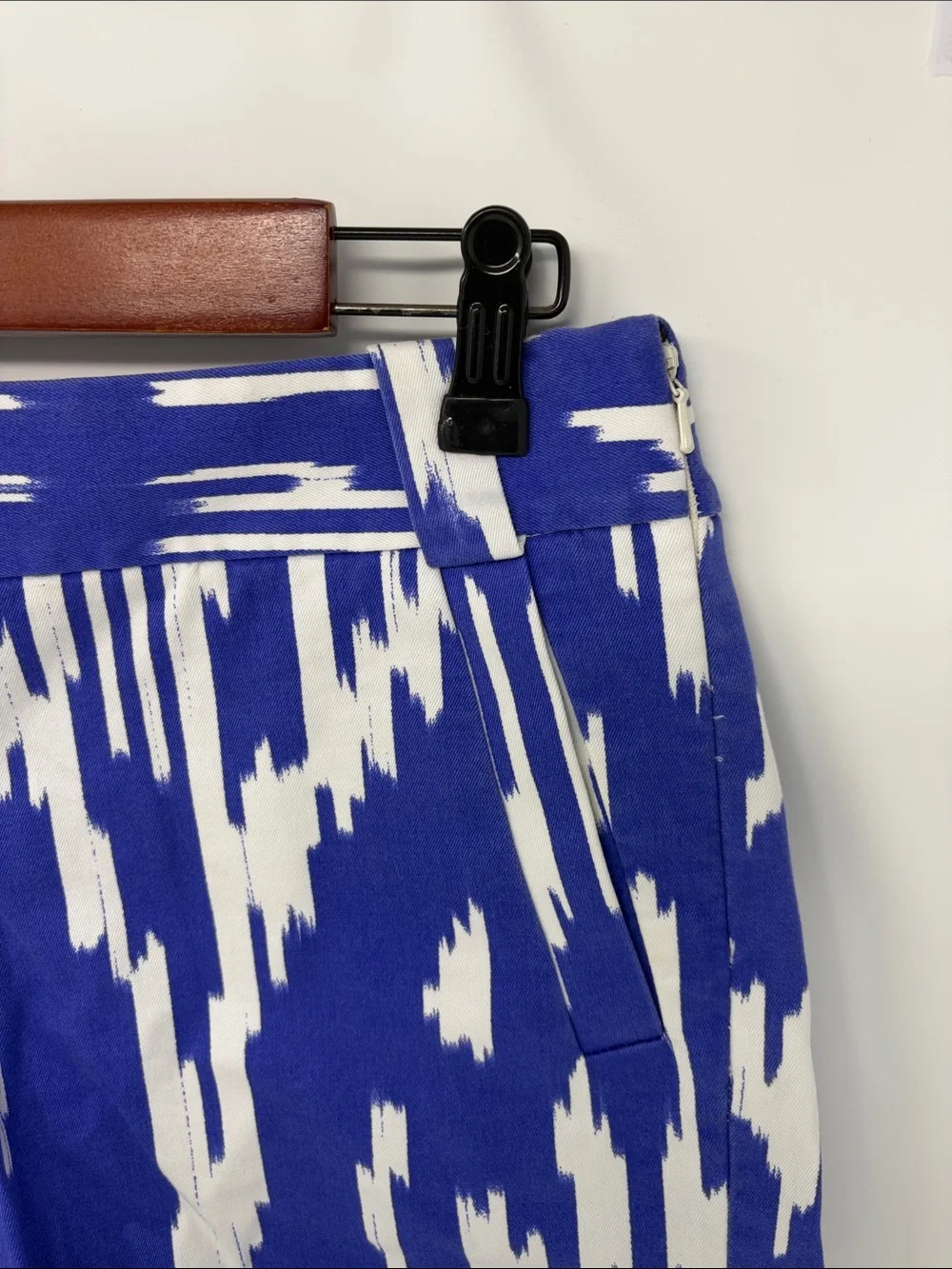 J. Crew Purple and White Abstract Print Flat Front Shorts Size 4